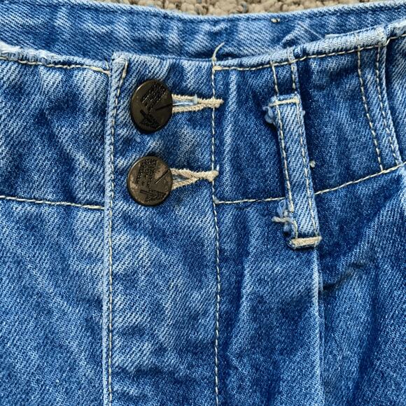 Vintage High Waist Baggy Barrel Jeans Pleated Tapered 80s 90s Medium Wash 25 - Picture 6 of 9